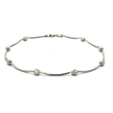 PurpleLuck Alyssa 925 Silver Anklet. Minimal sleek ankle jewellery for women and girls. Dainty single anklet
