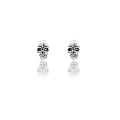 Anya Oxidized 925 Silver Skull Earrings. Charm studs for women and girls for daily wear
