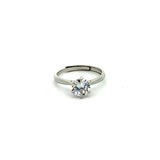 PurpleLuck Audrey 925 Silver Solitaire Ring Adjustable and Elegant ring Perfect for gifting and daily wear