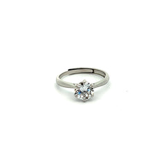 PurpleLuck Audrey 925 Silver Solitaire Ring Adjustable and Elegant ring Perfect for gifting and daily wear