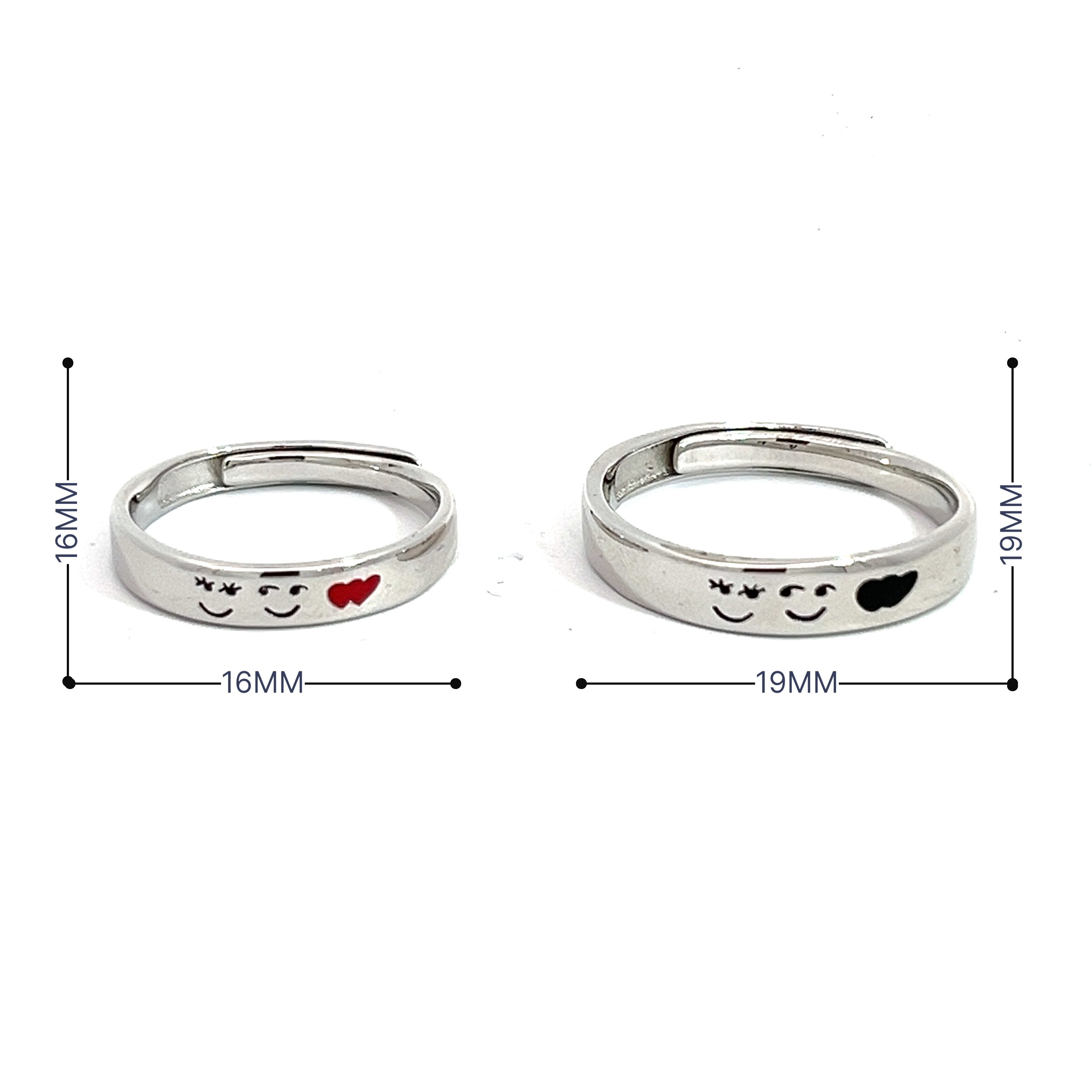 PurpleLuck Bella 925 Silver Couple Ring Elegant and minimal Anniversary  and Valentine gift for Him and Her. Romantic gift for women and girls