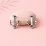 PurpleLuck Susan 925 Silver Anchor Earrings. Modern Studs for women and girls in dainty and charming design