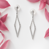 PurpleLuck Chevron 925 Silver earrings. Valentine gift for women and girls