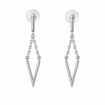 PurpleLuck Chevron 925 Silver earrings. Valentine gift for women and girls