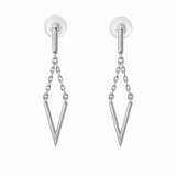 PurpleLuck Chevron 925 Silver earrings. Valentine gift for women and girls