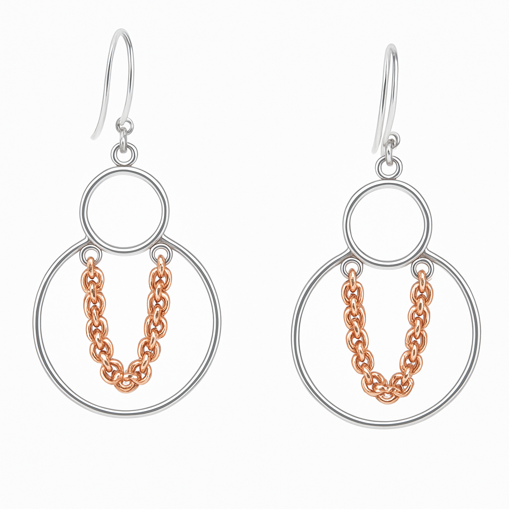 PurpleLuck Celene 925 Silver Hoop Earrings, a trendy design gift for girlfriend and wife
