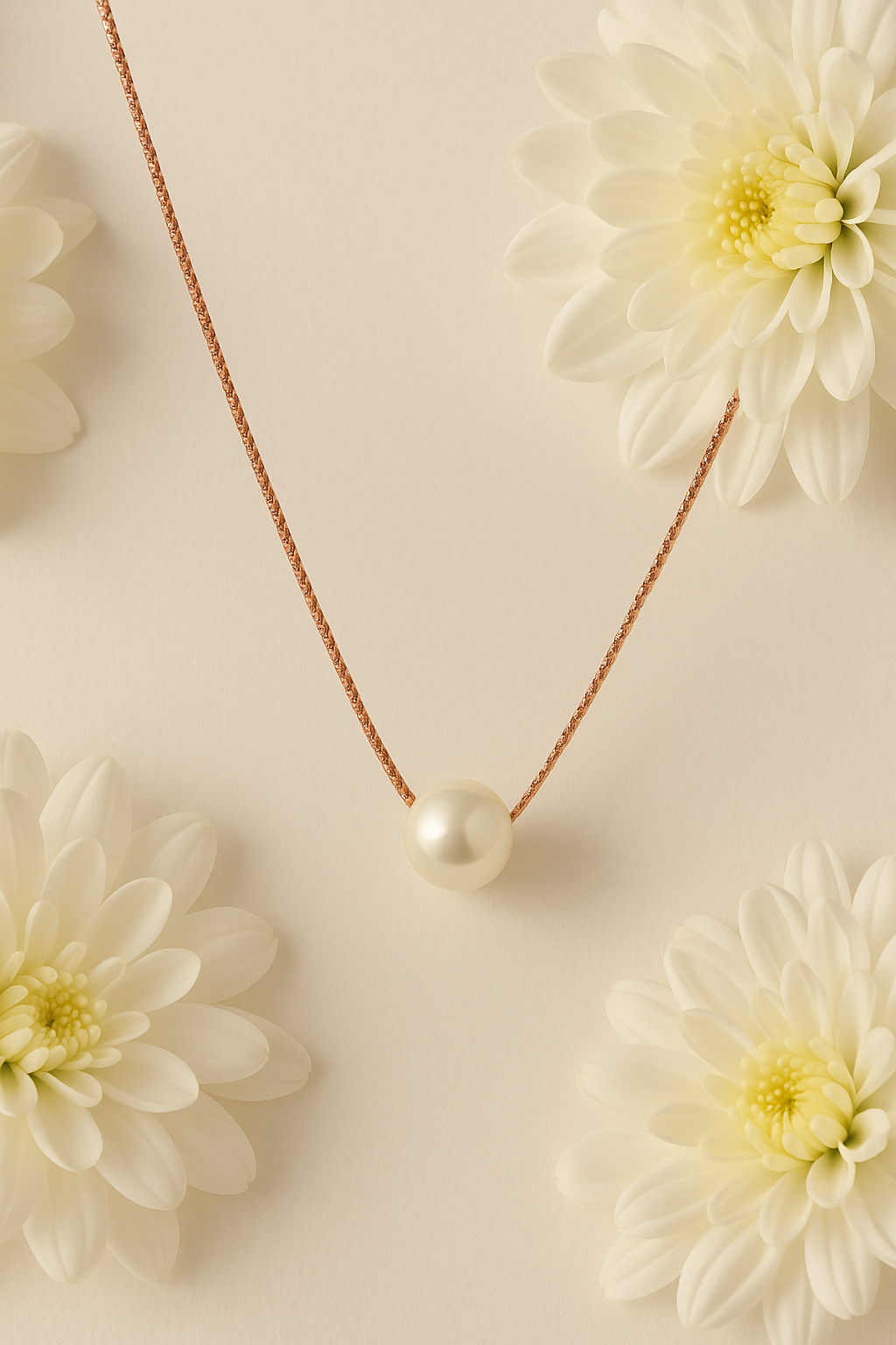 PurpleLuck Kristen Silver White Pearl Necklace with rose gold chain Perfect for Office and party wear. Ideal gift for Women and girls