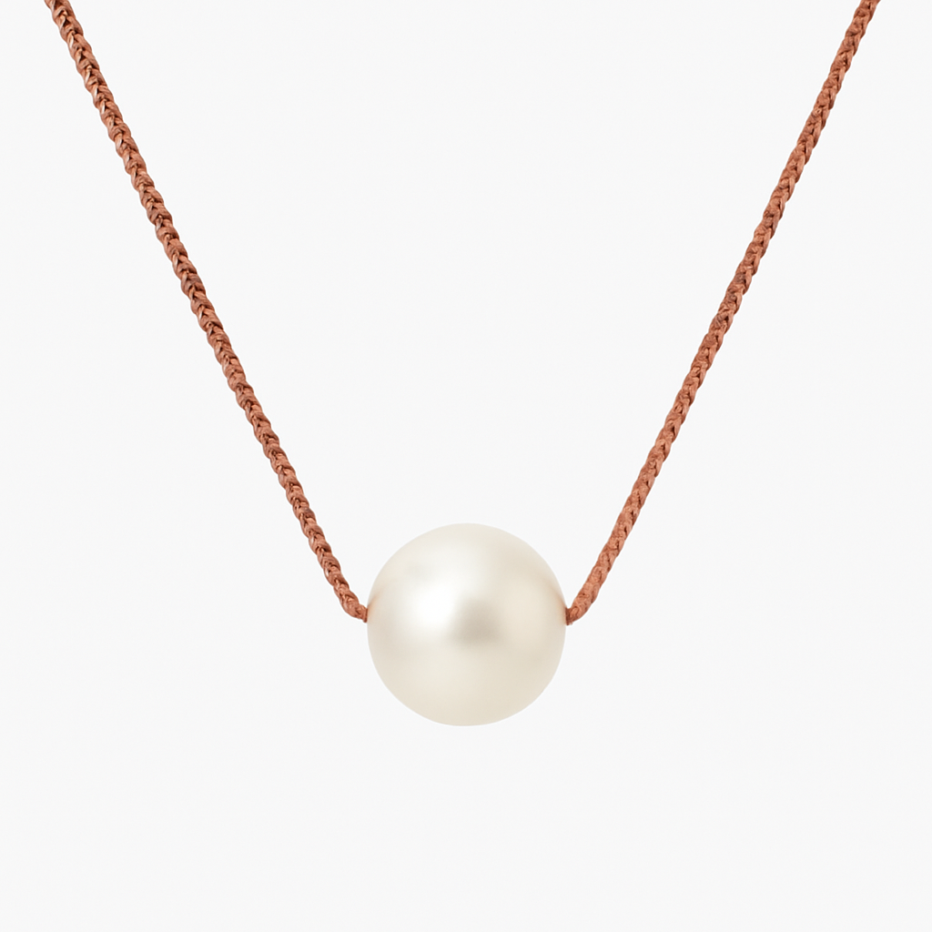 PurpleLuck Kristen Silver White Pearl Necklace with rose gold chain Perfect for Office and party wear. Ideal gift for Women and girls