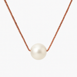 PurpleLuck Kristen Silver White Pearl Necklace with rose gold chain Perfect for Office and party wear. Ideal gift for Women and girls
