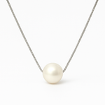 PurpleLuck Kristen Silver White Pearl Necklace Perfect for Office and party wear. Ideal gift for Women and girls