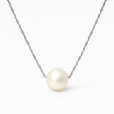 PurpleLuck Kristen Silver White Pearl Necklace Perfect for Office and party wear. Ideal gift for Women and girls