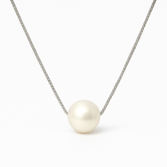 PurpleLuck Kristen Silver White Pearl Necklace Perfect for Office and party wear. Ideal gift for Women and girls