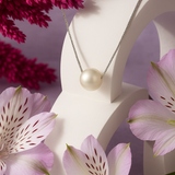 PurpleLuck Kristen Silver White Pearl Necklace Perfect for Office and party wear. Ideal gift for Women and girls