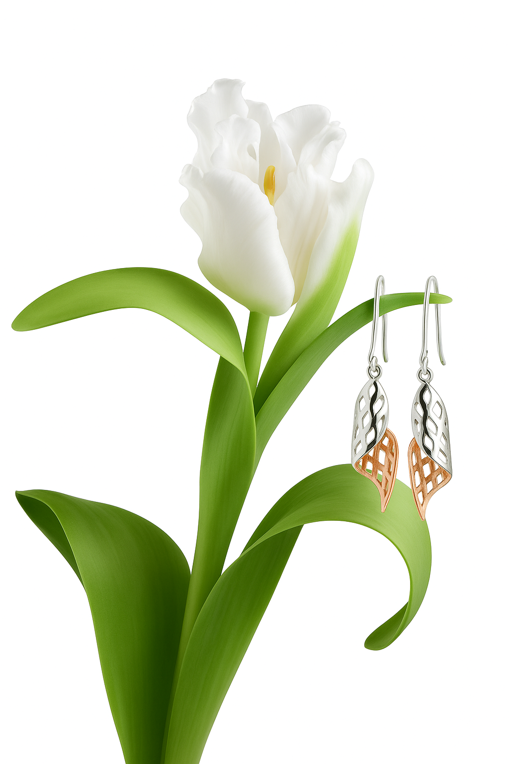 PurpleLuck Iris 925 Silver Spiral Earrings Party wear earrings