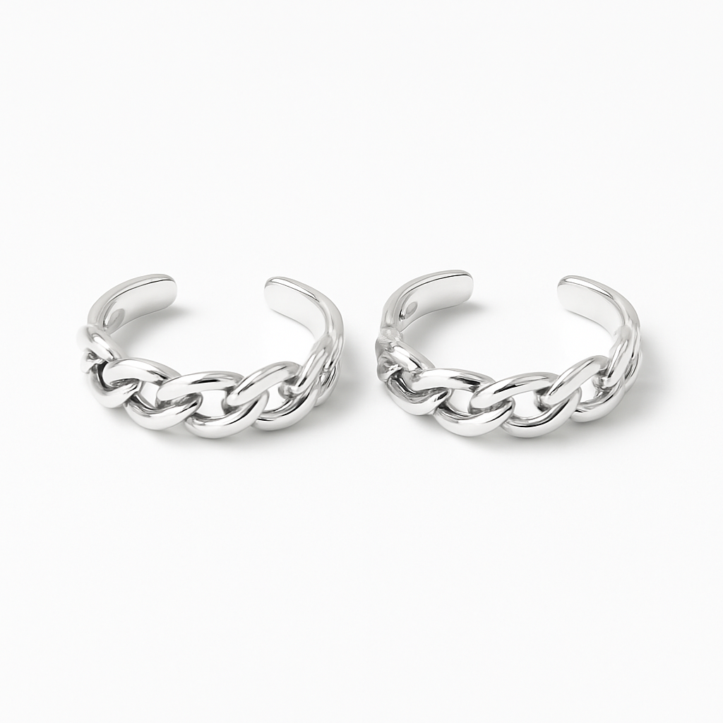 PurpleLuck 925 Silver Chain Toe Rings for women open toe ring for everyday wear 