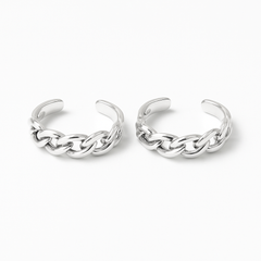 PurpleLuck 925 Silver Chain Toe Rings for women open toe ring for everyday wear 
