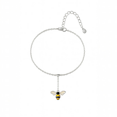 PurpleLuck Lucia 925 Silver Bracelet. Bee charm adjustable bracelet for girls and Women. Valentine and birthday gift for girlfriend