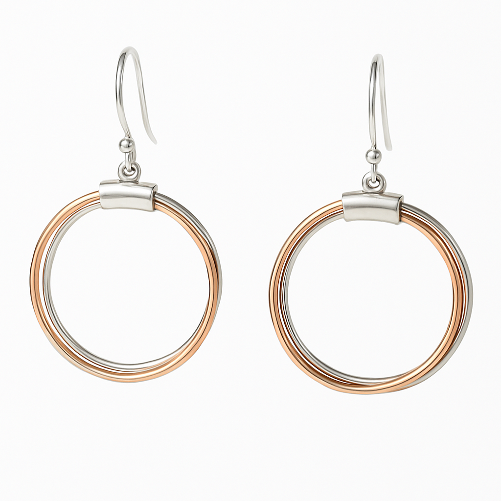 PurpleLuck Russian Style 925 Silver Drop Earrings in a minimalistic design for women for daily wear