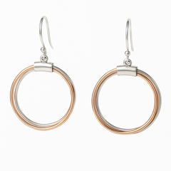 PurpleLuck Russian Style 925 Silver Drop Earrings in a minimalistic design for women for daily wear