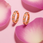 PurpleLuck Irina Rose Gold Hoop Earrings, Sterling Silver Modern and Simple Design for daily and office wear for women