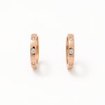 PurpleLuck Irina Rose Gold Hoop Earrings, Sterling Silver Modern and Simple Design for daily and office wear for women