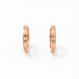 PurpleLuck Irina Rose Gold Hoop Earrings, Sterling Silver Modern and Simple Design for daily and office wear for women