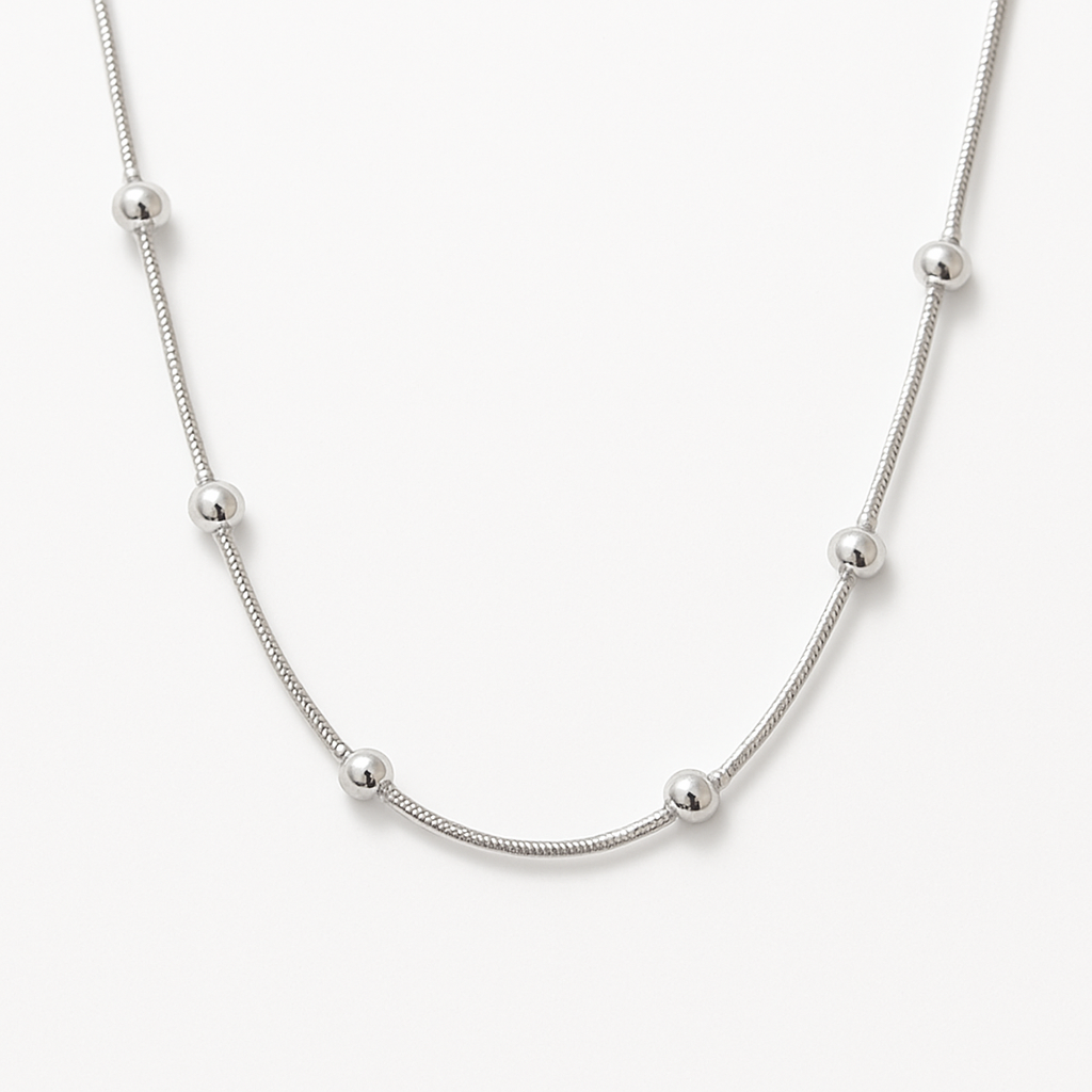Purpleluck Frances 925 Silver Italian Necklace for daily and party wear with modern and charming design. Perfect for gifting