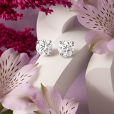 Francia 925 Silver Solitaire Earrings
