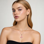 Purpleluck Pink Petal 925 Silver Pendant for women and girls daily and party wear, luxury gift