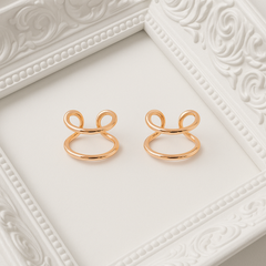 PurpleLuck Allison Rose Gold Ear Cuffs. Sterling silver trendy and modern design for women and girls