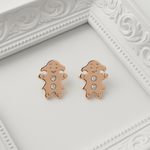 PurpleLuck Resse Rose Gold Earrings. Cute and simple studs for Girls. Gift for Girlfriend. Romantic gift