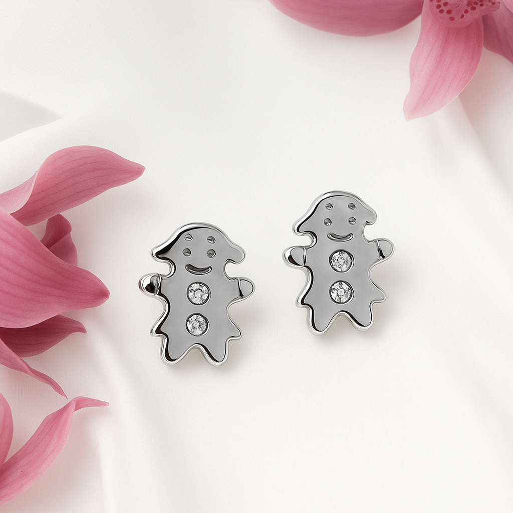 PurpleLuck Resse 925 Silver Earrings. Cute and simple studs for Girls. Gift for Girlfriend. Romantic gift