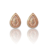 PurpleLuck Dahyun Rose Gold Drop Shape Earrings. Sterling Silver Festive wear, Elegant studs for Women. Perfect Gift for Girls