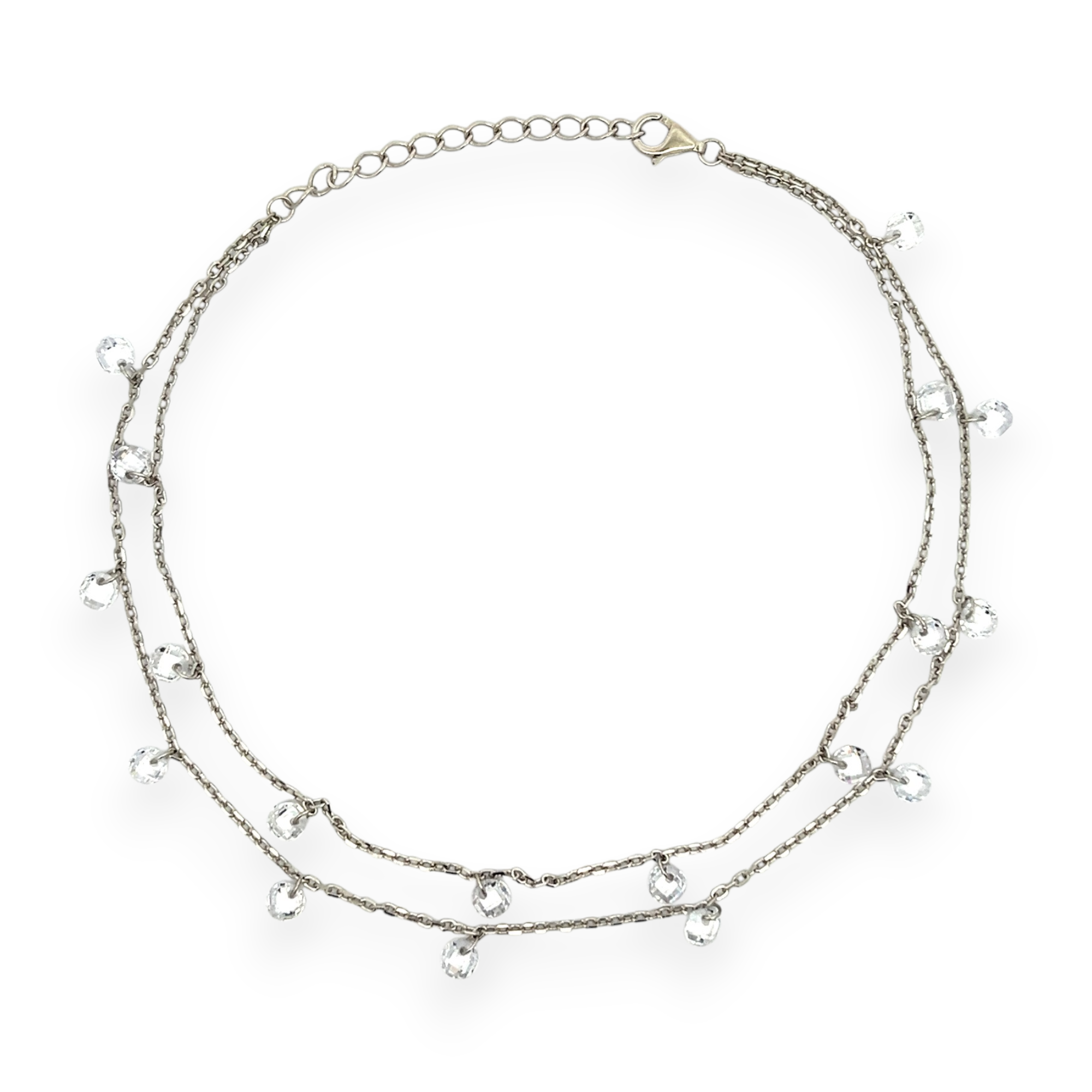 PurpleLuck Ellen 925 Silver Double Layered Queen Anklet for women and girls. Trendy Indian jewellery with adjustable chain