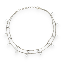 PurpleLuck Ellen 925 Silver Double Layered Queen Anklet for women and girls. Trendy Indian jewellery with adjustable chain