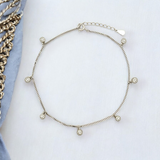 PurpleLuck Genelia Silver Anklet. Sterling Silver trendy and modern ankle jewellery for women and girls. Festive wear adjustable anklet