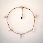 PurpleLuck Giorgia Rose Gold Anklet. Sterling Silver beaded anklet for girls and women or daily wear