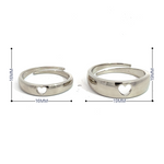 PurpleLuck Heartthrob 925 Silver Couple Bands with heart design. Adjustable designer rings for Couples