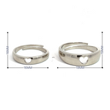 PurpleLuck Heartthrob 925 Silver Couple Bands with heart design. Adjustable designer rings for Couples