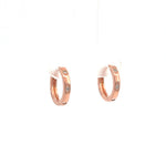 PurpleLuck Irina Rose Gold Hoop Earrings, Sterling Silver Modern and Simple Design for daily and office wear for women