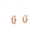 PurpleLuck Irina Rose Gold Hoop Earrings, Sterling Silver Modern and Simple Design for daily and office wear for women