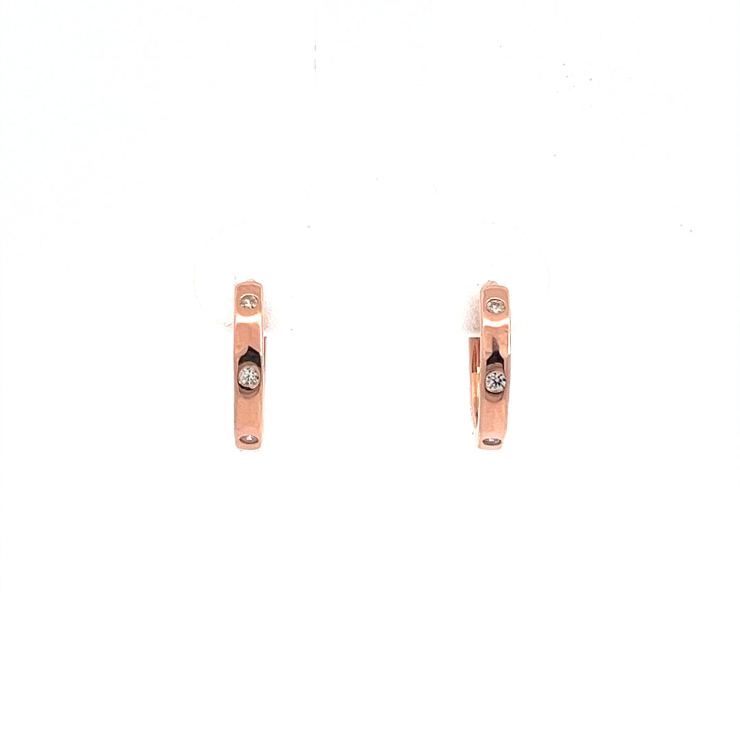 PurpleLuck Irina Rose Gold Hoop Earrings, Sterling Silver Modern and Simple Design for daily and office wear for women