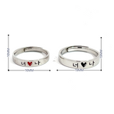 PurpleLuck Jamie Silver Couple Rings. Sterling Silver minimal style rings for romantic gift for Him and Her. Wedding and anniversary gift