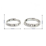 PurpleLuck Krystal Roman Numeral Silver Couple Rings Gift for Him and Her modern and adjustable design