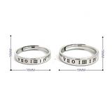 PurpleLuck Krystal Roman Numeral Silver Couple Rings Gift for Him and Her modern and adjustable design
