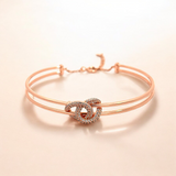  Purpleluck knot 925 Silver Bracelet, Delicate rose gold plated bracelet for gifting for girlfriend