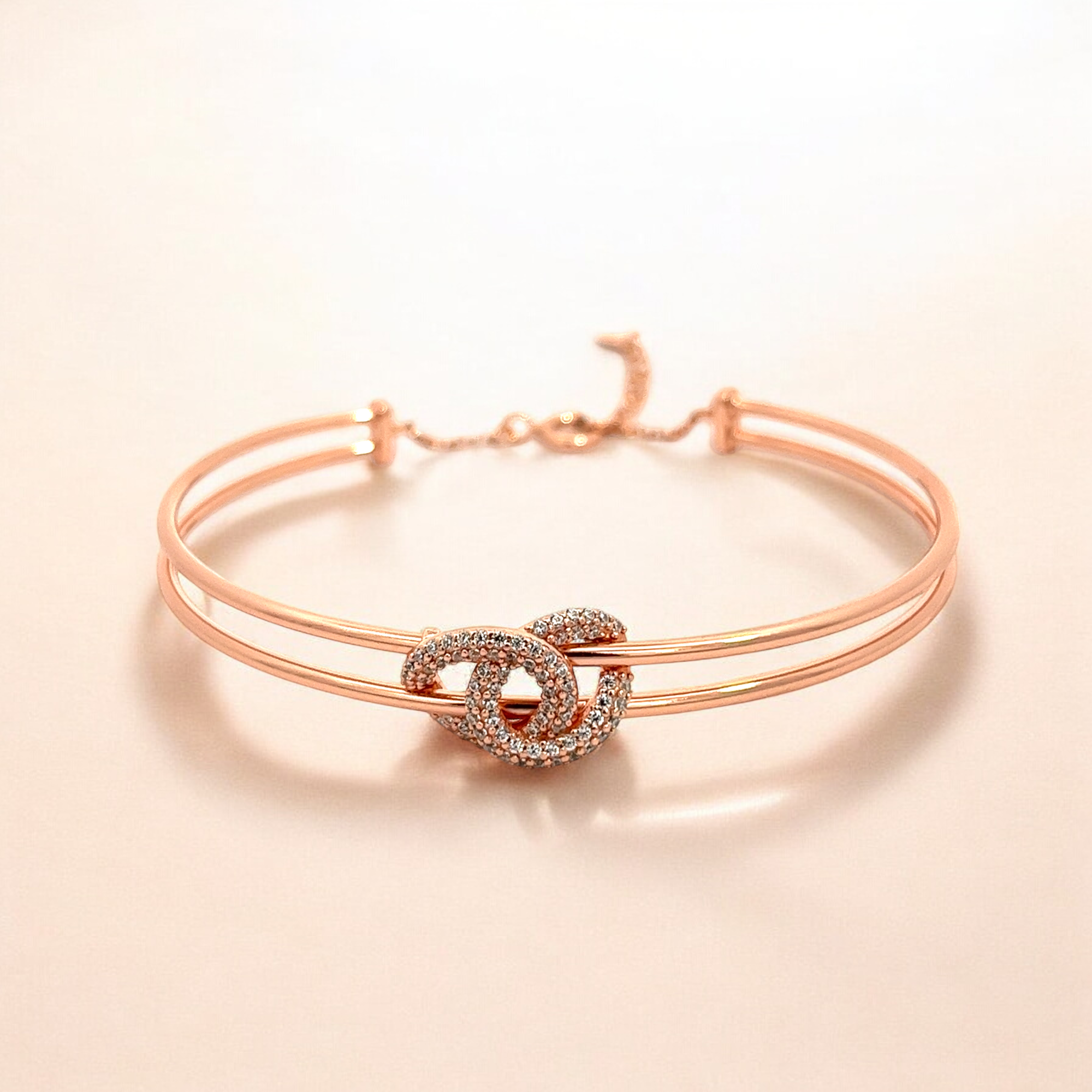  Purpleluck knot 925 Silver Bracelet, Delicate rose gold plated bracelet for gifting for girlfriend
