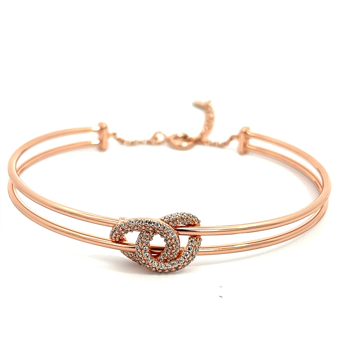  Purpleluck knot 925 Silver Bracelet, Delicate rose gold plated bracelet for gifting for girlfriend