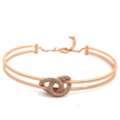  Purpleluck knot 925 Silver Bracelet, Delicate rose gold plated bracelet for gifting for girlfriend