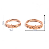 PurpleLuck Paris 925 Silver Couple Rings in Rose Gold and adjustable size